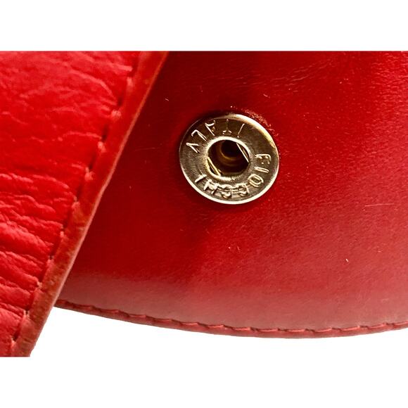 80s Red Leather Wide Waist Belt Avant Garde Fiocchi Italy Snaps main image 4